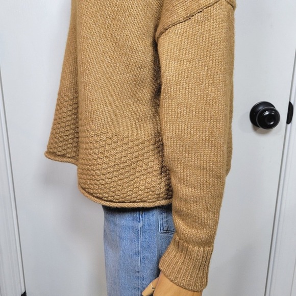 Madewell Merino Wool Blend Turtleneck Sweater Sadler Style Size Small Camel - Picture 8 of 12